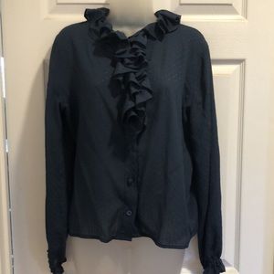 VTG Gino Rossi for Wilson Ruffled detail Smocked cuffs M